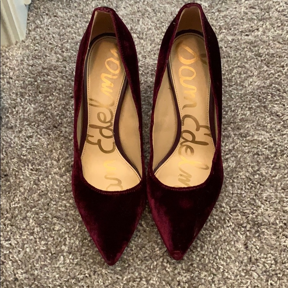 Sam Edelman Burgundy Velvet  Hazel Heels